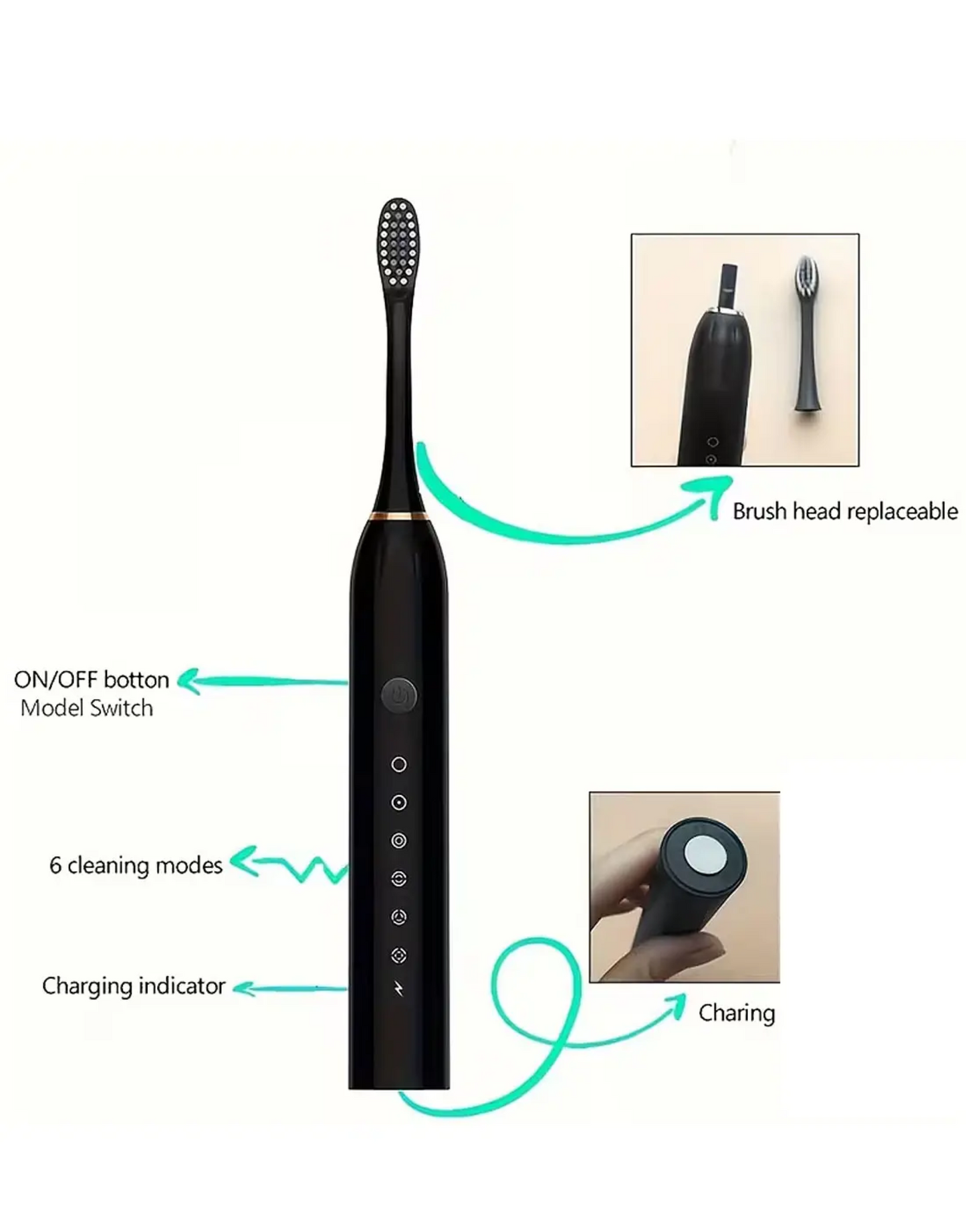 Rechargeable X-3 Sonic Electric Toothbrush